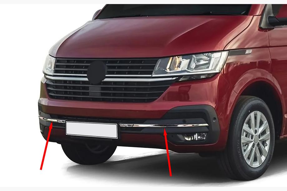 Volkswagen T6 2015–2024 Kromlist till stötfångargaller 2019+ (4 st, rostfritt stål) Image