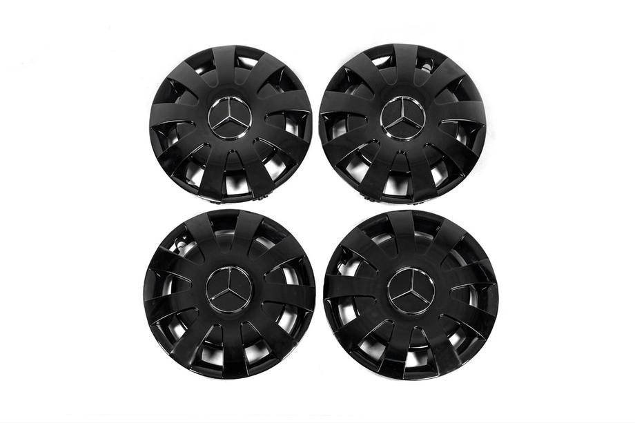 Mercedes Sprinter W906 2006–2018 Svarta ABS navkapslar R16 (1 fästring, set om 4 st) Foto 2
