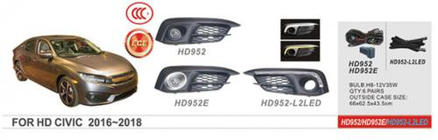 Honda Civic Sedan X 2016–2021 Dimljus 2016-2019 (halogen) foto 1