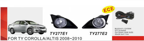Toyota Corolla 2007–2013 Dimljussats 2007-2010 (2 st, halogen) foto 1