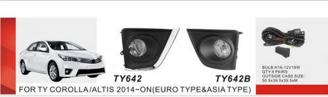 Toyota Corolla 2013–2019 Dimljussats 2013-2016 (2 st, halogen) foto 2