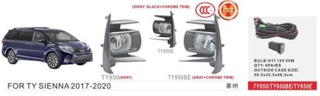 Toyota Sienna 2010–2020 Dimljussats 2017-2020 (2 st, halogen) foto 1