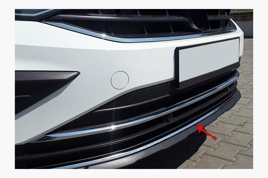 Volkswagen Tiguan 2016–2023 Skyddslist till främre stötfångare 2020+ (rostfritt stål) Image