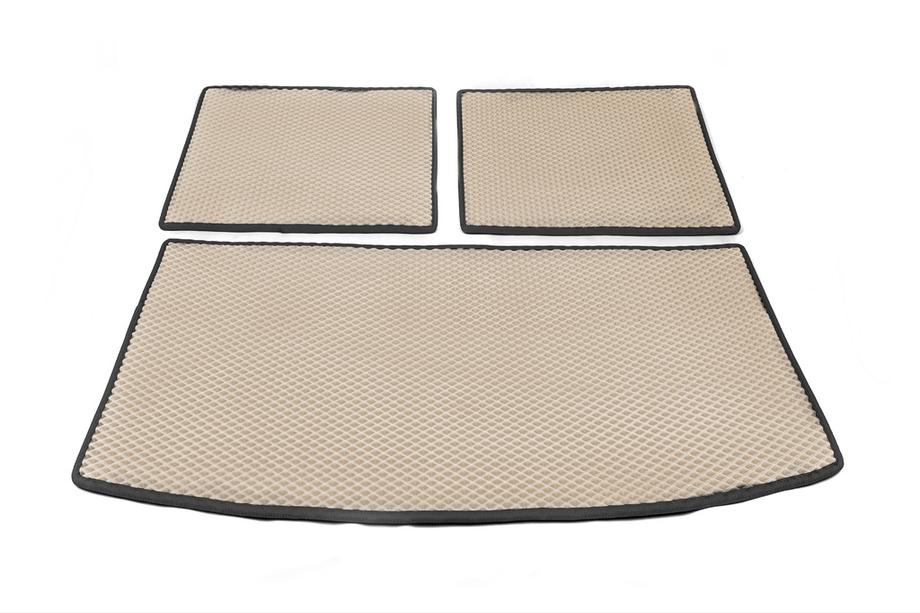 Audi Q7 2005–2015 Bagagerumsmatta i 3 delar (EVA, beige) (7 säten) Image