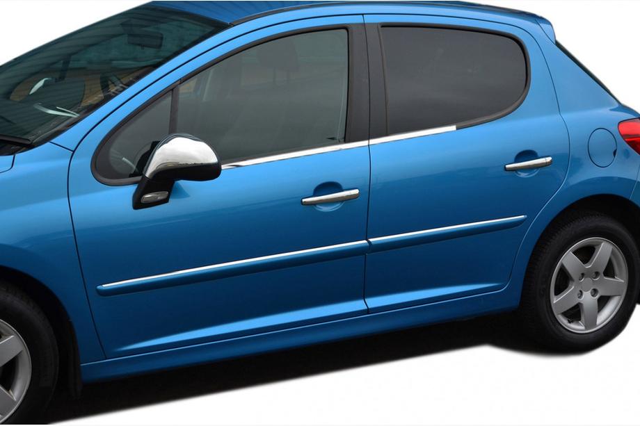 Peugeot 207 2006–2014 Yttre fönsterlister (4 st, rostfritt stål) Foto 1
