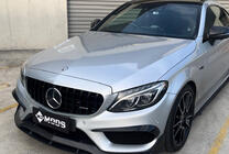 Mercedes C-class W205 2014–2021 Panamericana GT Black frontgrill (för Avantgarde/AMG-Line/C43 AMG) 2014-2021, utan kamera foto 3