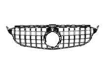 Mercedes C-class W205 2014–2021 Panamericana GT Black frontgrill (för Avantgarde/AMG-Line/C43 AMG) 2014-2021, utan kamera foto 2