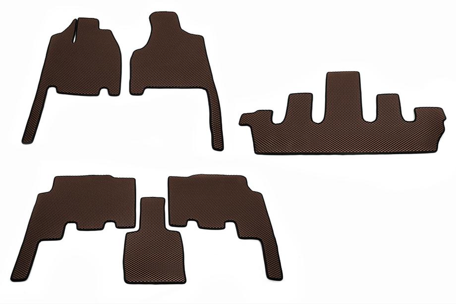Chrysler Voyager 2001–2007 EVA-golvmattor (3 rader, bruna) Image