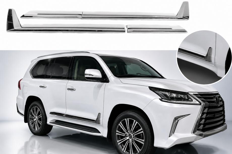 Lexus LX 500d/600 2022– F-Sport dörrlister vit+krom (set 4 st, ABS) Image