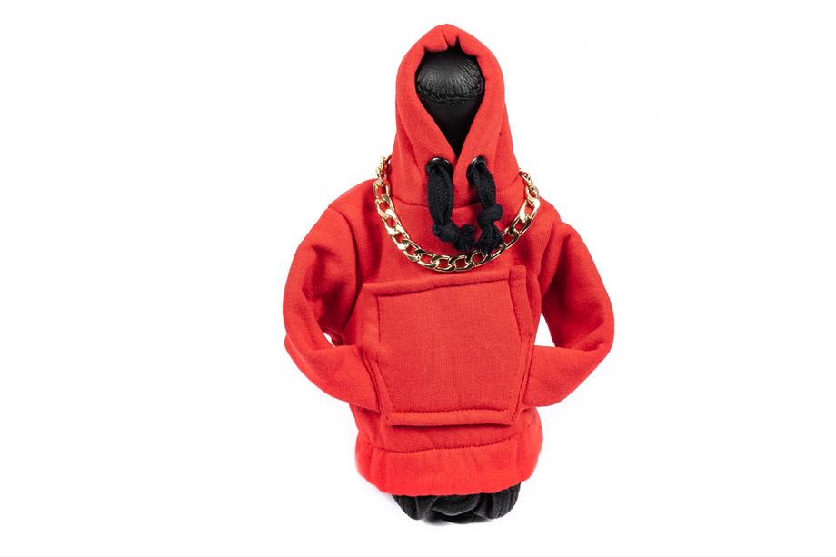 Hoodie-överdrag för växelspak (röd, svart snöre) Foto 1