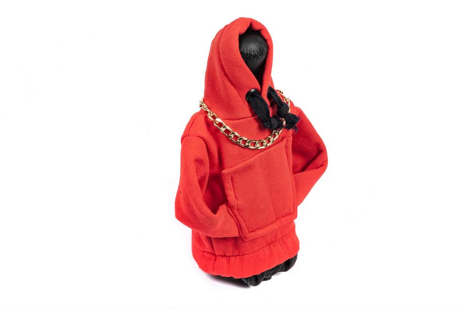 Hoodie-överdrag för växelspak (röd, svart snöre) Foto 2