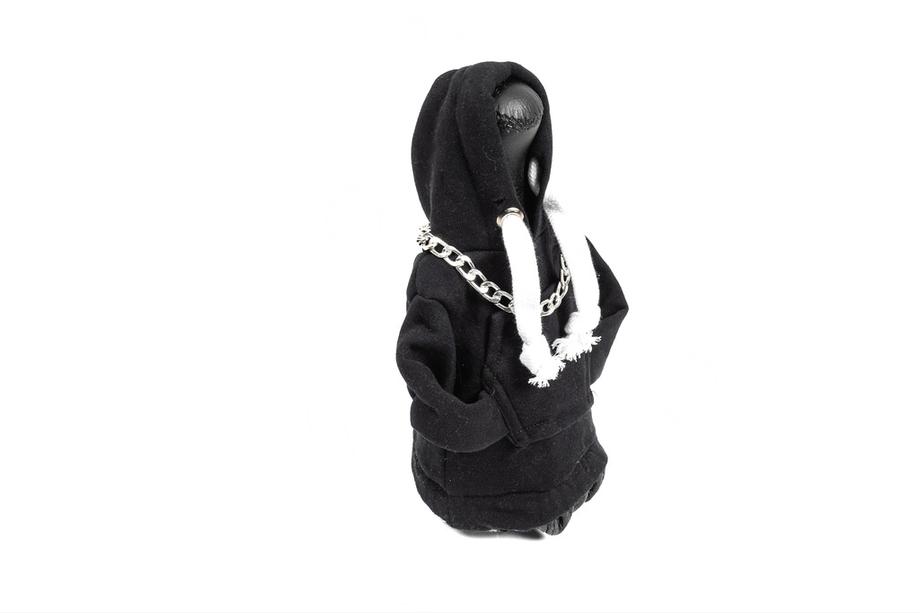 Hoodie-växelspaksdamask (svart, vit snodd) Foto 2
