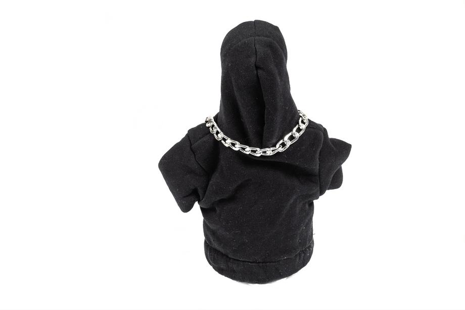 Hoodie-växelspaksdamask (svart, vit snodd) Foto 4