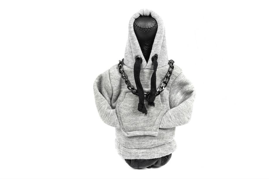 Växelspaksöverdrag i hoodie-stil (grå, svart snöre) Foto 1