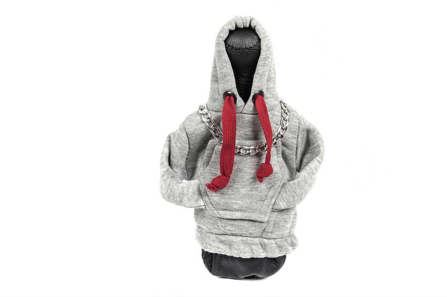 Växelspaksmanschett hoodie (grå, vinröd snodd) Image
