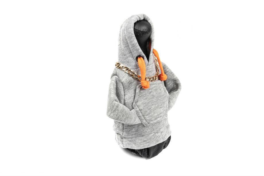 Hoodie-växelspakskydd (grå, orange snöre) Foto 2