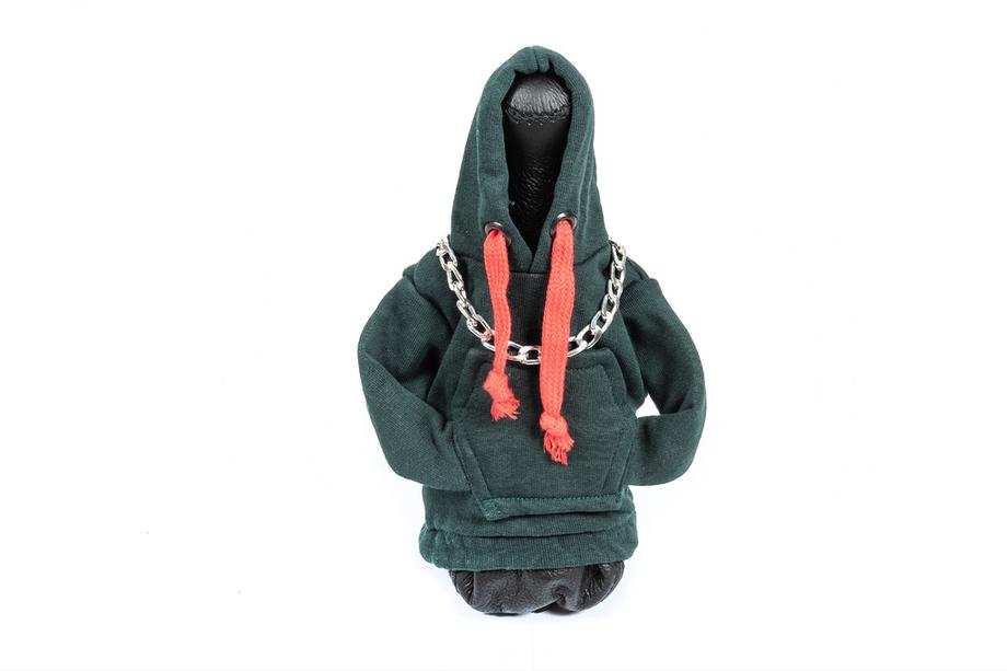 Hoodie-överdrag till växelspak (grön, röd dragsko) Foto 1