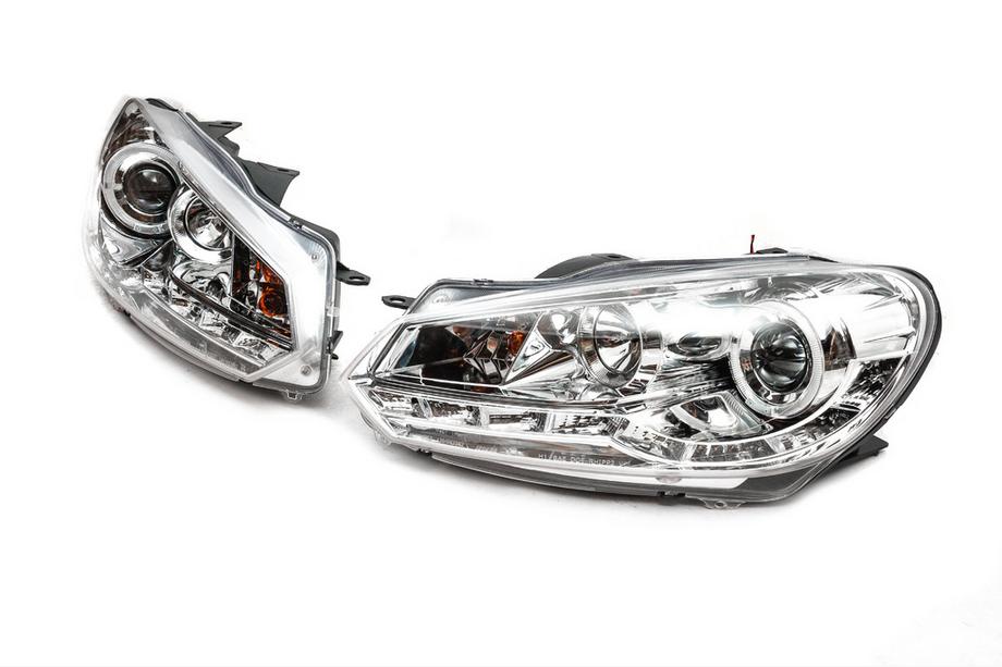 Volkswagen Golf 6 2008–2014 Strålkastare fram Silver (2 st, LED) Foto 1