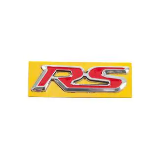 RS emblem röd med krom (95 mm x 25 mm) foto 1