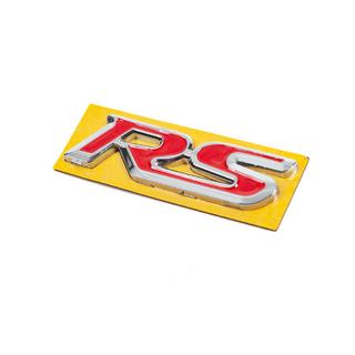 RS emblem röd med krom (95 mm x 25 mm) foto 2