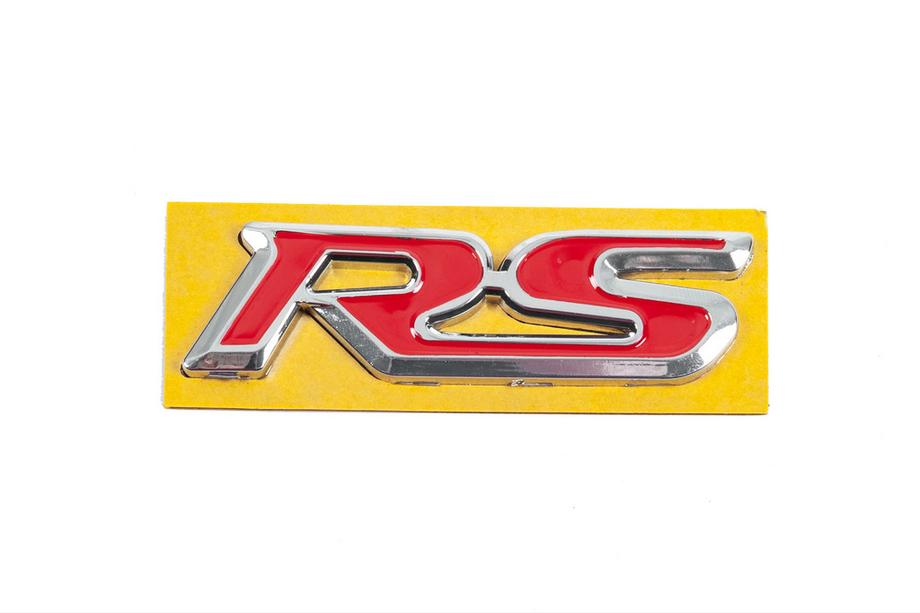 Honda RS emblem röd med krom (95 mm x 25 mm) Foto 1