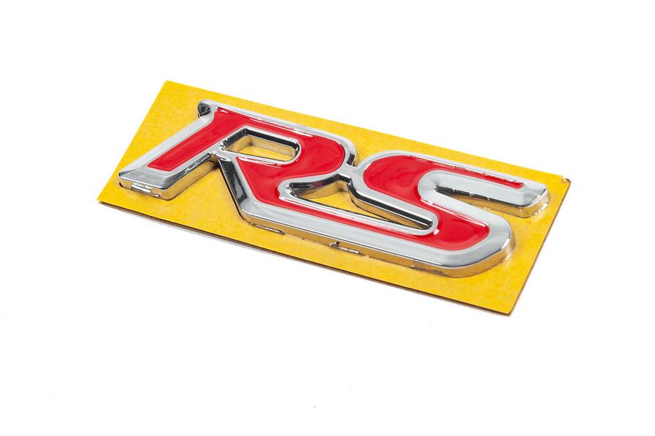 Honda RS emblem röd med krom (95 mm x 25 mm) Foto 2