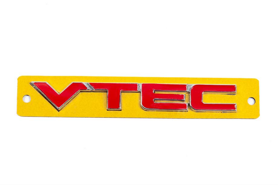 Honda VTEC-emblem röd med krom (110 x 15 mm) Foto 1