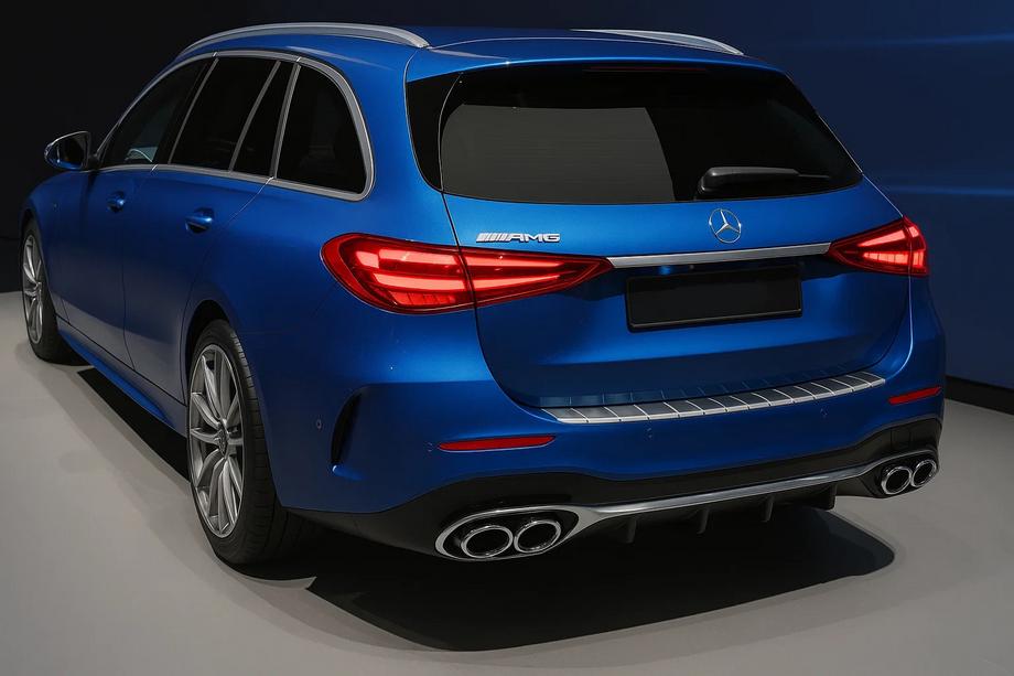 Mercedes C-klass W206 2022– Bakre stötfångarskydd Carmos matt (SW, rostfritt stål) Image