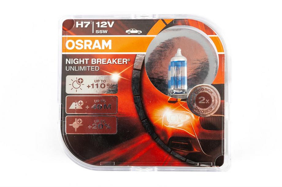 Osram H7 55W Night Breaker Unlimited 64210NBU strålkastarlampa Image