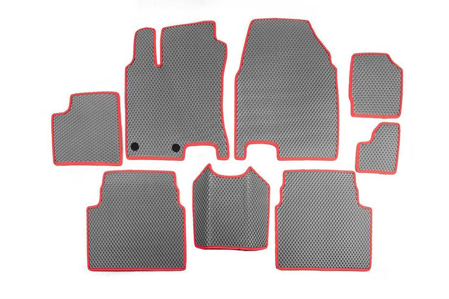 Nissan Qashqai 2010–2014 EVA bilmattor för +2 (3 rader, grå) Image