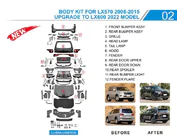 Lexus LX570/450d 2008–2022 Facelift-kit för LX600 foto 2