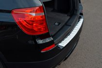 BMW X3 F25 2011–2018 Bakre stötfångarskydd i rostfritt stål OmsaLine (blank, rostfri) foto 1