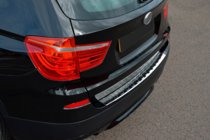 BMW X3 F25 2011–2018 Bakre stötfångarskydd i rostfritt stål OmsaLine (blank, rostfri) foto 2
