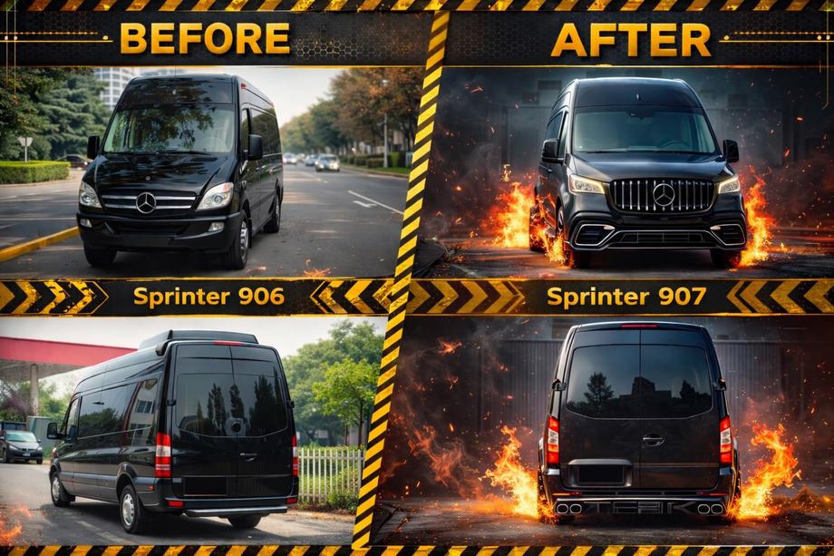 Mercedes Sprinter W906 2006–2018 Facelift-kit för W907 Foto 1