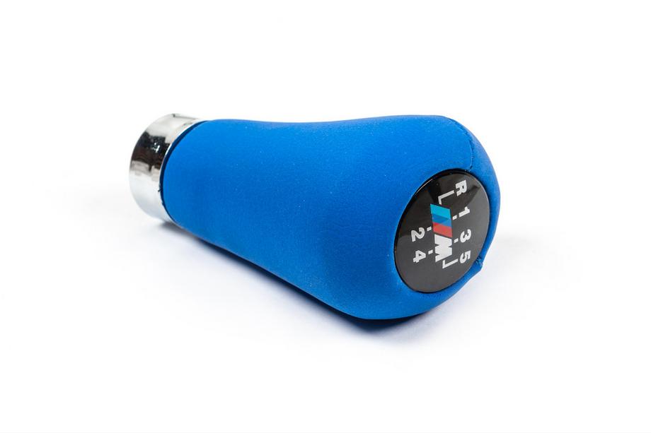 BMW 5-serie E34 1988–1995 OEM växelspaksknopp (konstläder, blå slät) Image