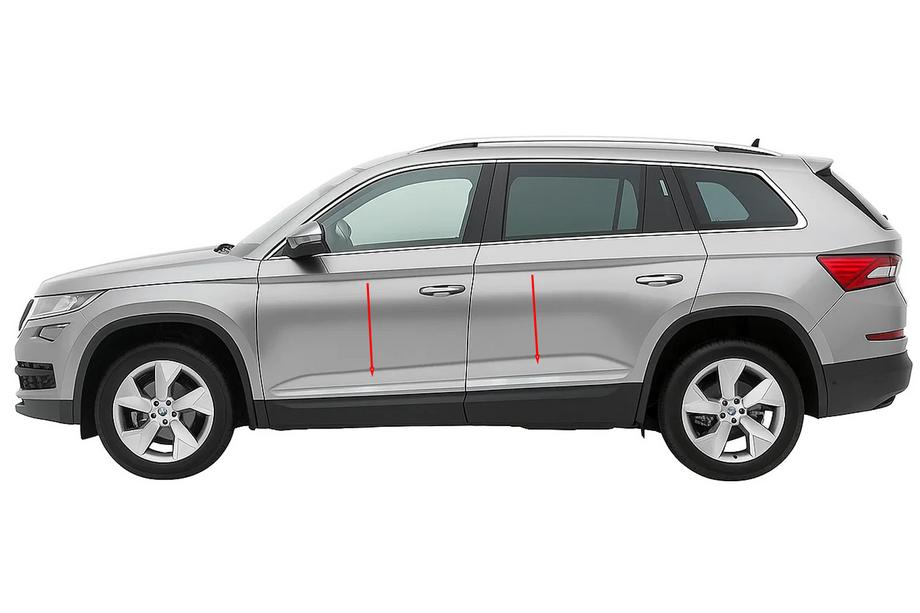 Skoda Kodiaq 2016–2023 Carmos smal dörrlist (rostfritt stål) Image