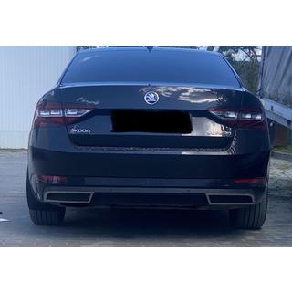 Carmos stötfångarändstycken (3 st, rostfritt stål) Skoda Superb 2015–2024 foto 3