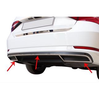 Carmos stötfångarändstycken (3 st, rostfritt stål) Skoda Superb 2015–2024 foto 1