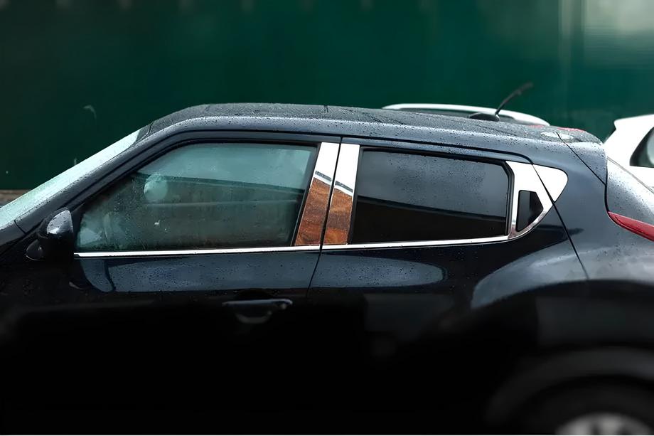 Nissan Juke 2010–2019 Omsa Line dörrstolpslister (6 st, rostfritt stål) Image