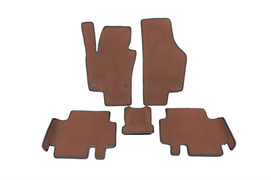 Volkswagen Sharan 2010–2023 Polyuretan bilmattor (andra raden, EVA, brun) Image