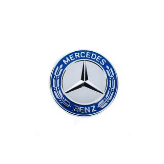 Täckplugg istället för emblem på motorhuv Mercedes (blå och krom, 57 mm) foto 2