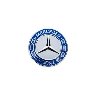 Täckplugg istället för emblem på motorhuv Mercedes (blå och krom, 57 mm) foto 2