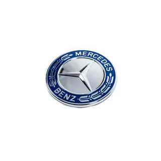 Täckplugg istället för emblem på motorhuv Mercedes (blå och krom, 57 mm) foto 1