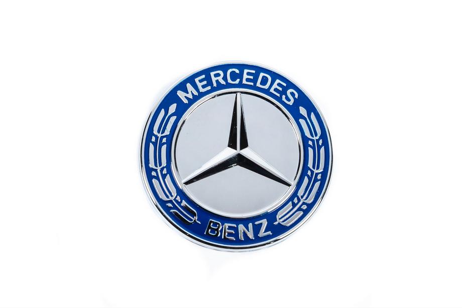 Mercedes-Benz Täckplugg istället för emblem på motorhuv Mercedes (blå och krom, 57 mm) Foto 2