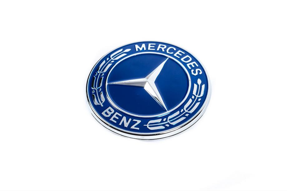 Mercedes-Benz Täcklock istället för emblem på motorhuv Mercedes (blå, 57 mm) Foto 1