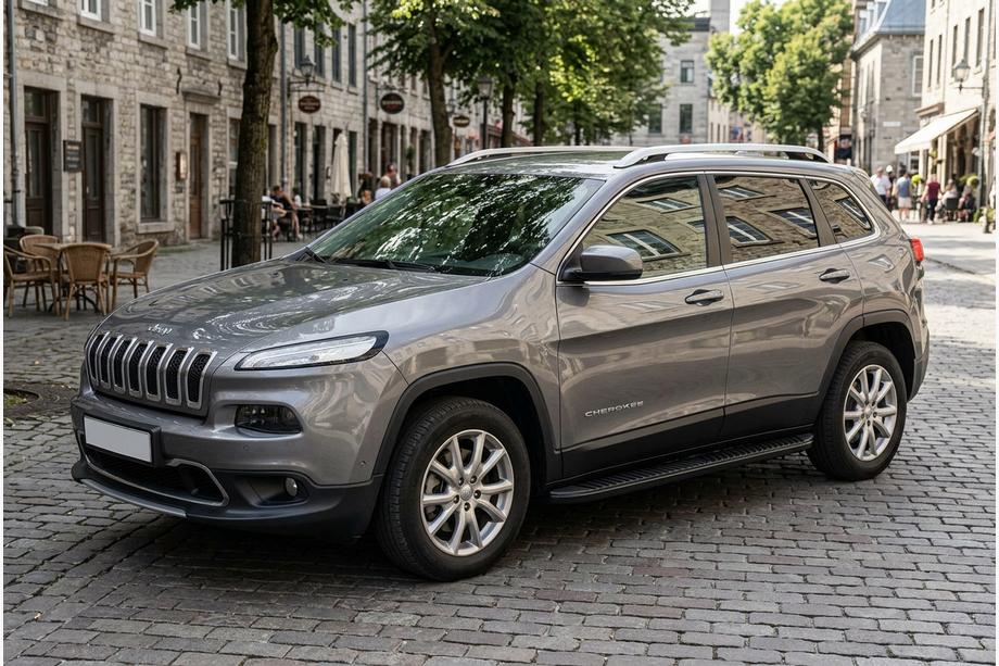 Jeep Cherokee KL 2013– Sidosteg Tayga Black (2 st, aluminium) Foto 1
