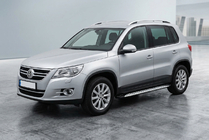 Volkswagen Tiguan 2007–2016 Sidosteg Shining V1 (2 st, aluminium) foto 1