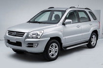 Kia Sportage 2004–2010 Sidosteg Shining V1 (2 st, aluminium) foto 1