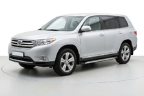 Toyota Highlander 2008–2013 Sidosteg Shining V1 (2 st, aluminium) foto 1