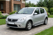 Renault Sandero 2007–2013 Sidosteg Shining V1 (2 st, aluminium) foto 1